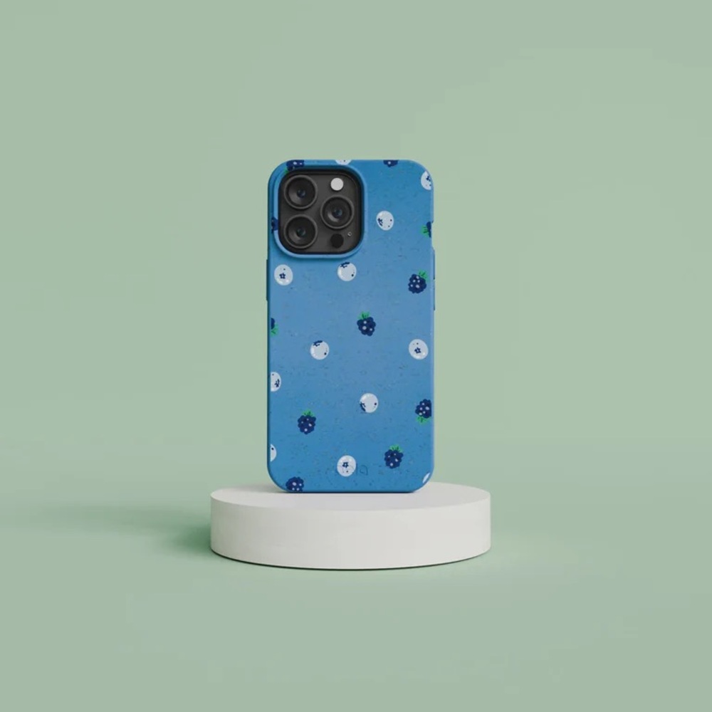 Blue Berry Print Protective Phone Case